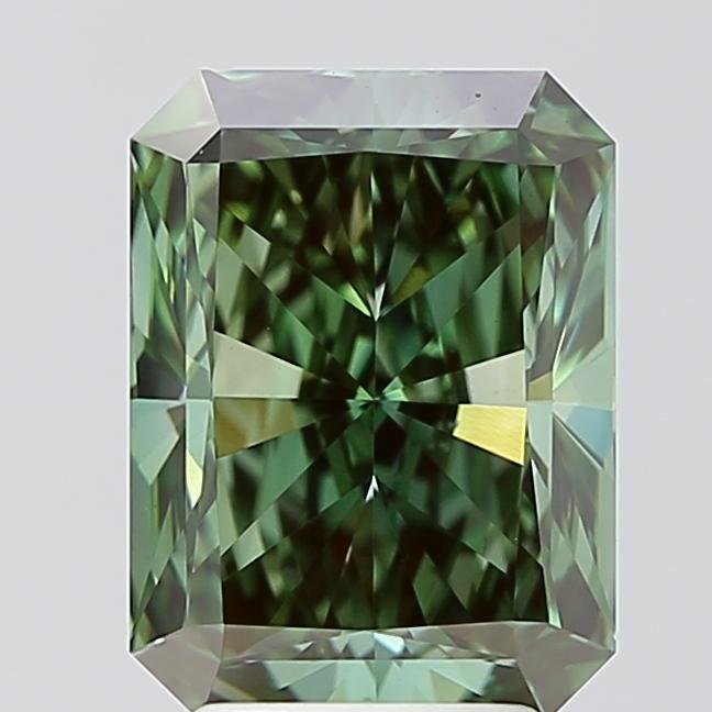 3.69 Ct. Fancy Vivid Green Radiant Lab Grown Diamond
