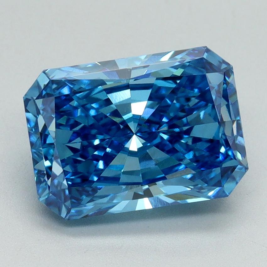 3.14 Ct. Fancy Vivid Blue Radiant Lab Grown Diamond