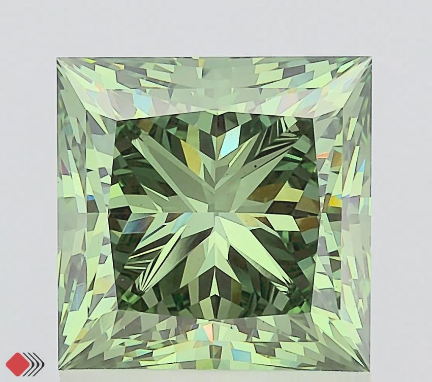 1.80 Ct. Fancy Vivid Green Princess Lab Grown Diamond