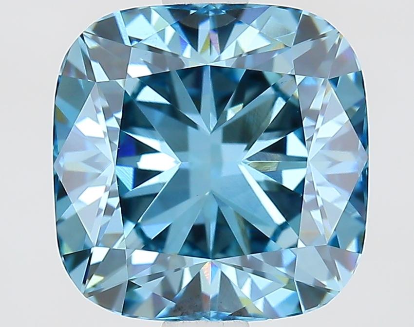 2.56 Ct. Fancy Vivid Blue Cushion Lab Grown Diamond