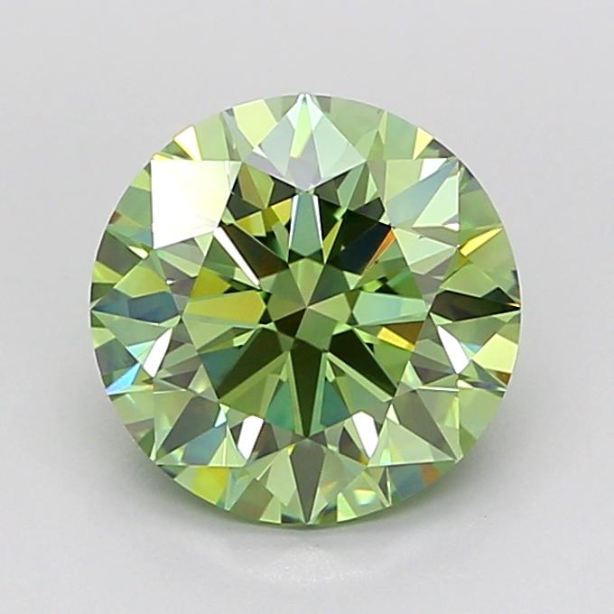 3.01 Ct. Fancy Vivid Green Round Lab Grown Diamond