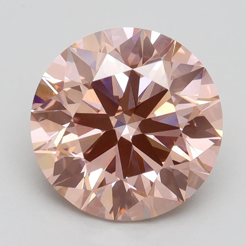 3.04 Ct. Fancy Intense Pink Round Lab Grown Diamond