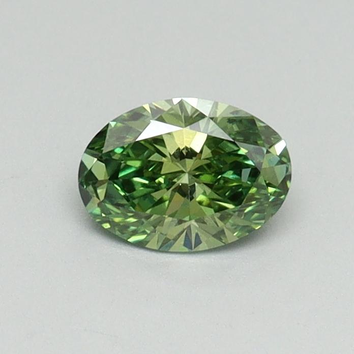 0.37 Ct. Fancy Vivid Green Oval Lab Grown Diamond