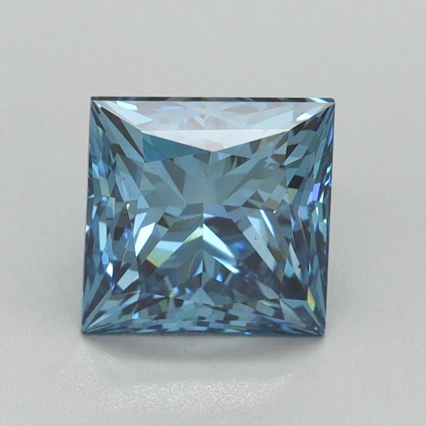 2.01 Ct. Fancy Vivid Blue Princess Lab Grown Diamond