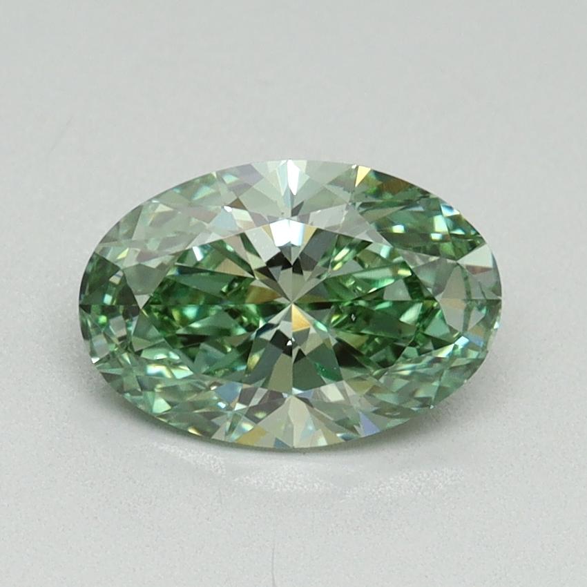 1.10 Ct. Fancy Vivid Green Oval Lab Grown Diamond