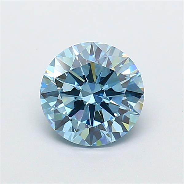 1.55 Ct. Fancy Vivid Blue Round Lab Grown Diamond
