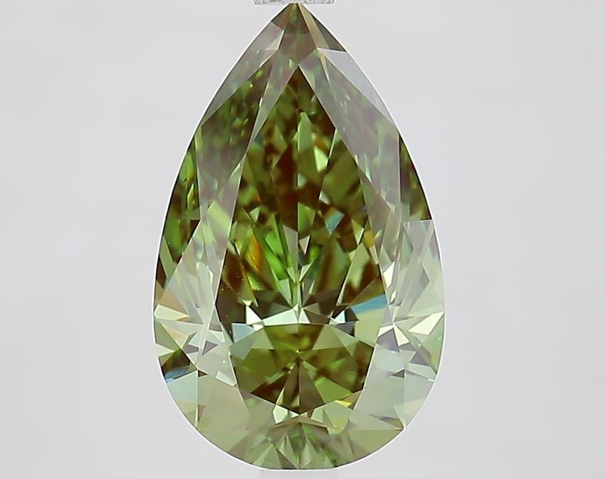 3.07 Ct. Fancy Vivid Green Pear Lab Grown Diamond