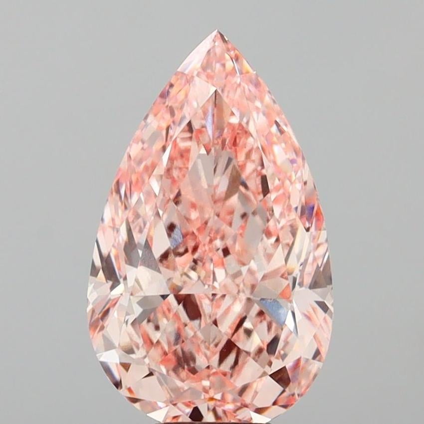7.02 Ct. Fancy Intense  Pink Pear Lab Grown Diamond
