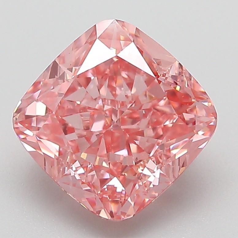 3.09 Ct. Fancy Vivid Pink Cushion Lab Grown Diamond