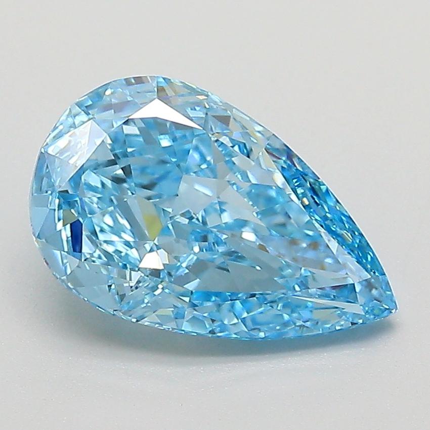 2.11 Ct. Fancy Vivid  Blue Pear Lab Grown Diamond