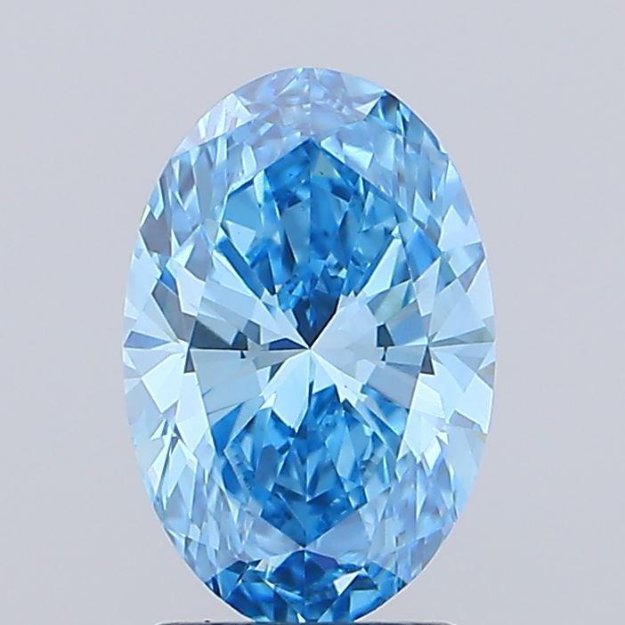 2.02 Ct. Fancy Vivid Blue Oval Lab Grown Diamond