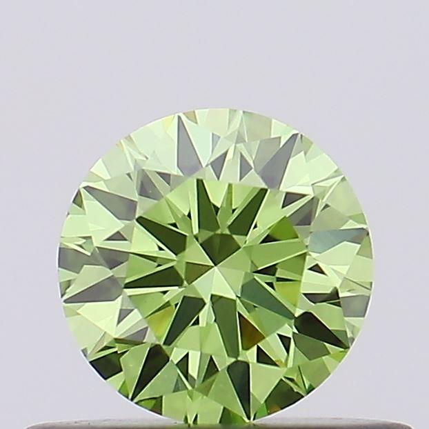 0.35 Ct. Fancy Vivid Green Round Lab Grown Diamond