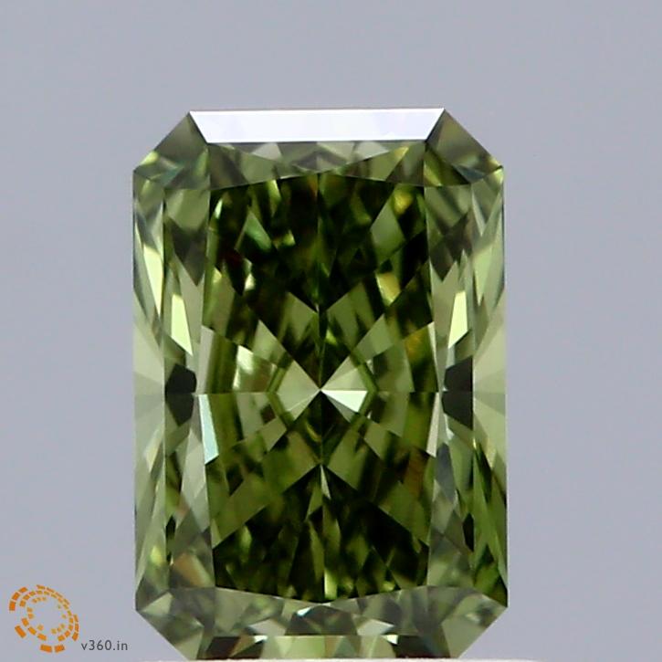 1.00 Ct. Fancy Vivid Green Radiant Lab Grown Diamond