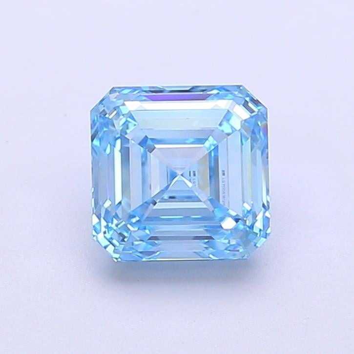 1.50 Ct. Fancy Vivid Blue Asscher Lab Grown Diamond