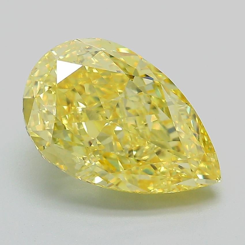 5.10 Ct. Fancy Vivid Yellow Pear Lab Grown Diamond