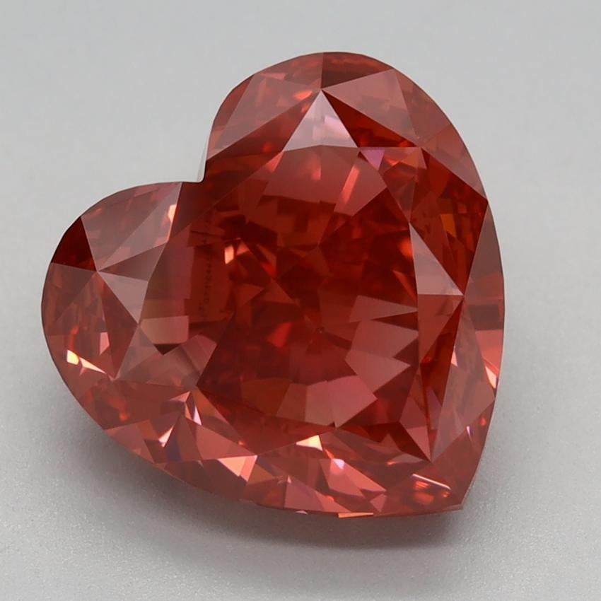 4.24 Ct. Fancy Vivid Red Heart Lab Grown Diamond