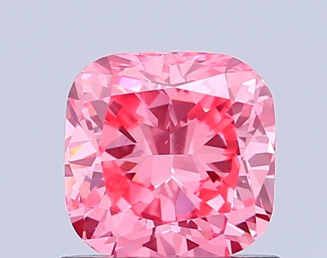 0.98 Ct. Fancy Vivid Pink Cushion Lab Grown Diamond