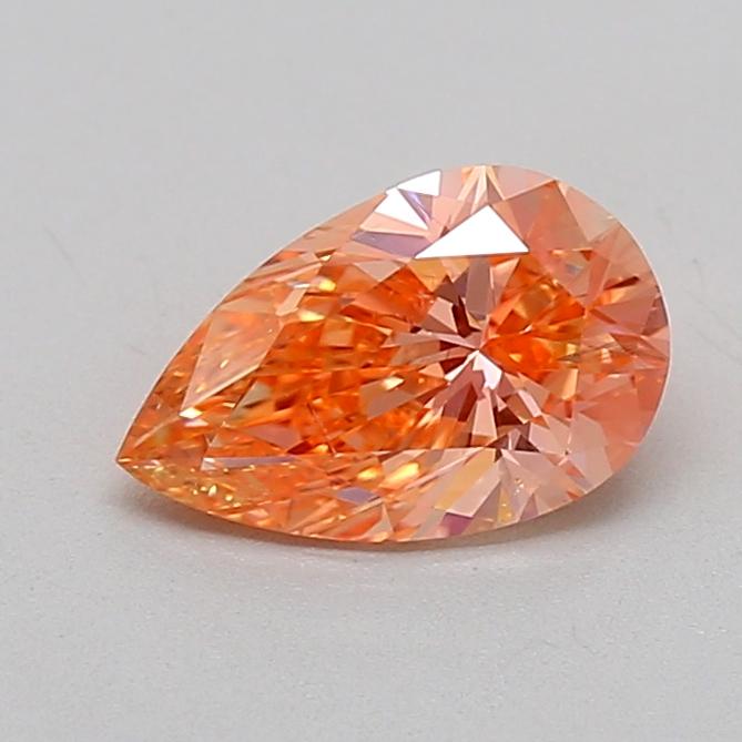 0.99 Ct. Fancy Vivid Pink Orange Pear Lab Grown Diamond