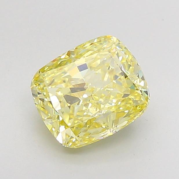3.01 Ct. Fancy Intense None Yellow Cushion Lab Grown Diamond
