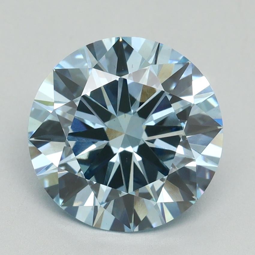 3.71 Ct. Fancy Intense Blue Round Lab Grown Diamond