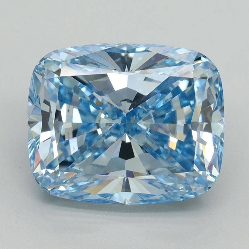5.02 Ct. Fancy Vivid Blue Cushion Lab Grown Diamond