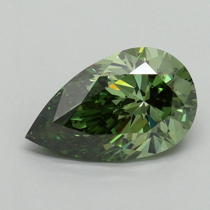 1.66 Ct. Fancy Vivid Green Pear Lab Grown Diamond