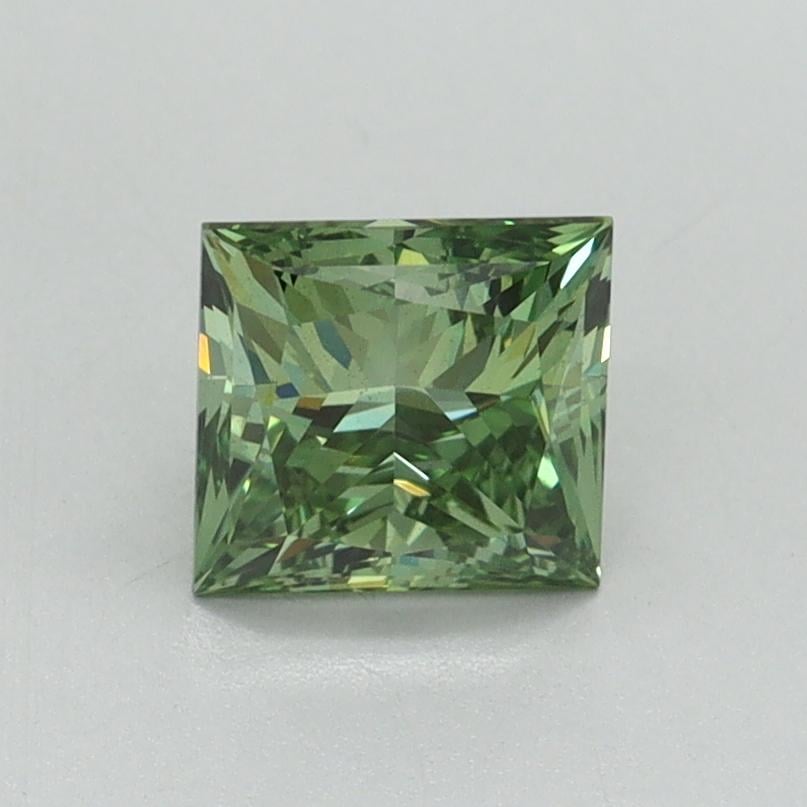 1.04 Ct. Fancy Vivid Green Princess Lab Grown Diamond