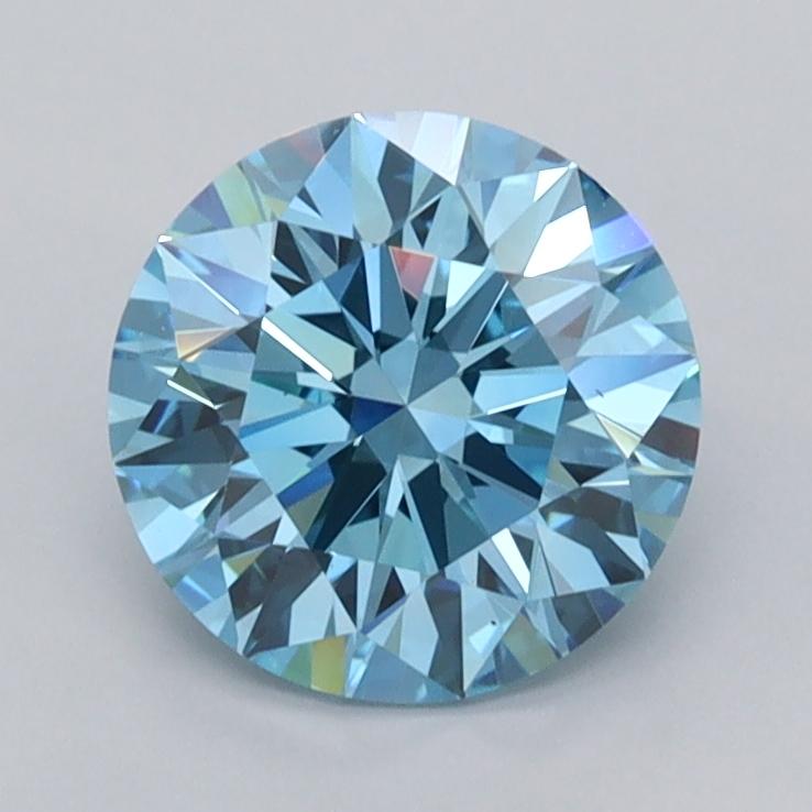 1.59 Ct. Fancy Vivid  Blue Round Lab Grown Diamond