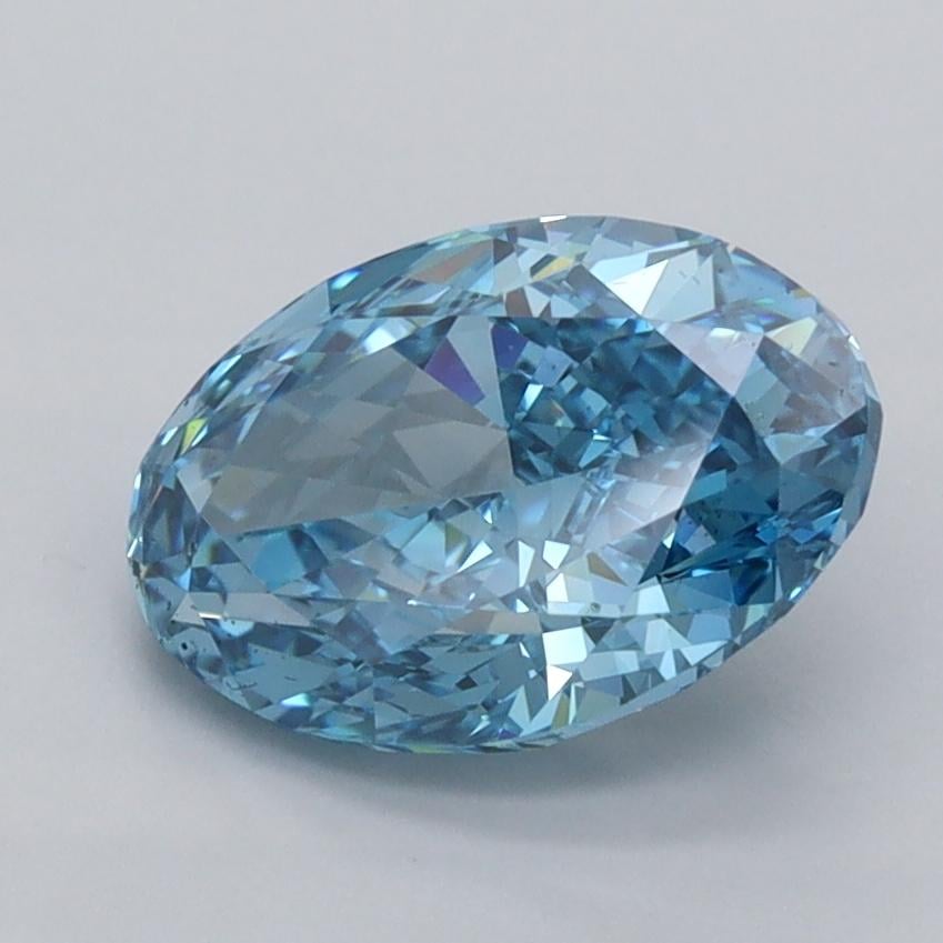 2.09 Ct. Fancy Vivid  Blue Oval Lab Grown Diamond