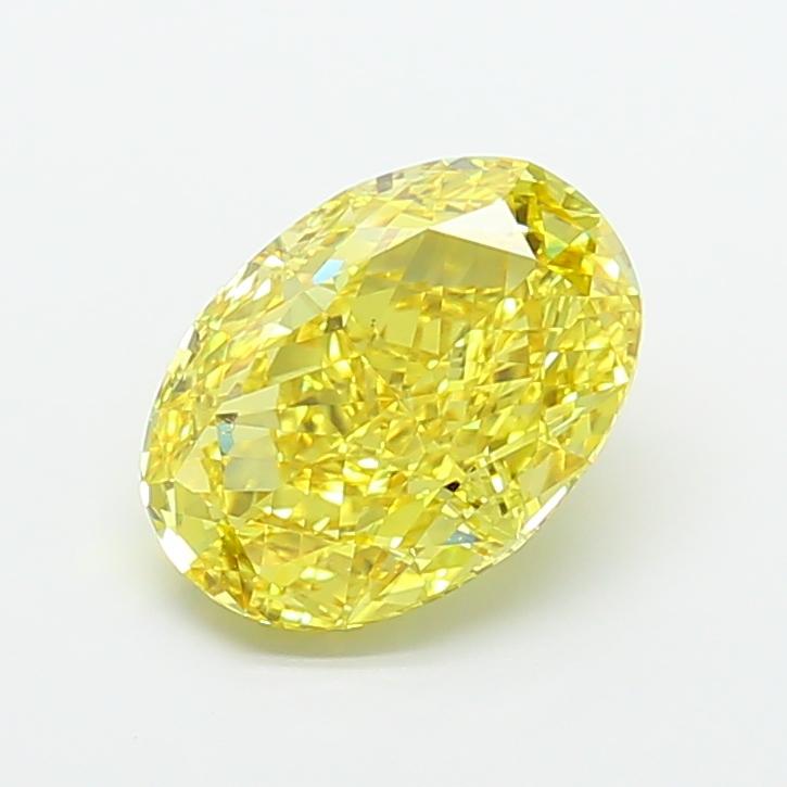 6.61 Ct. Fancy Vivid Yellow Oval Lab Grown Diamond