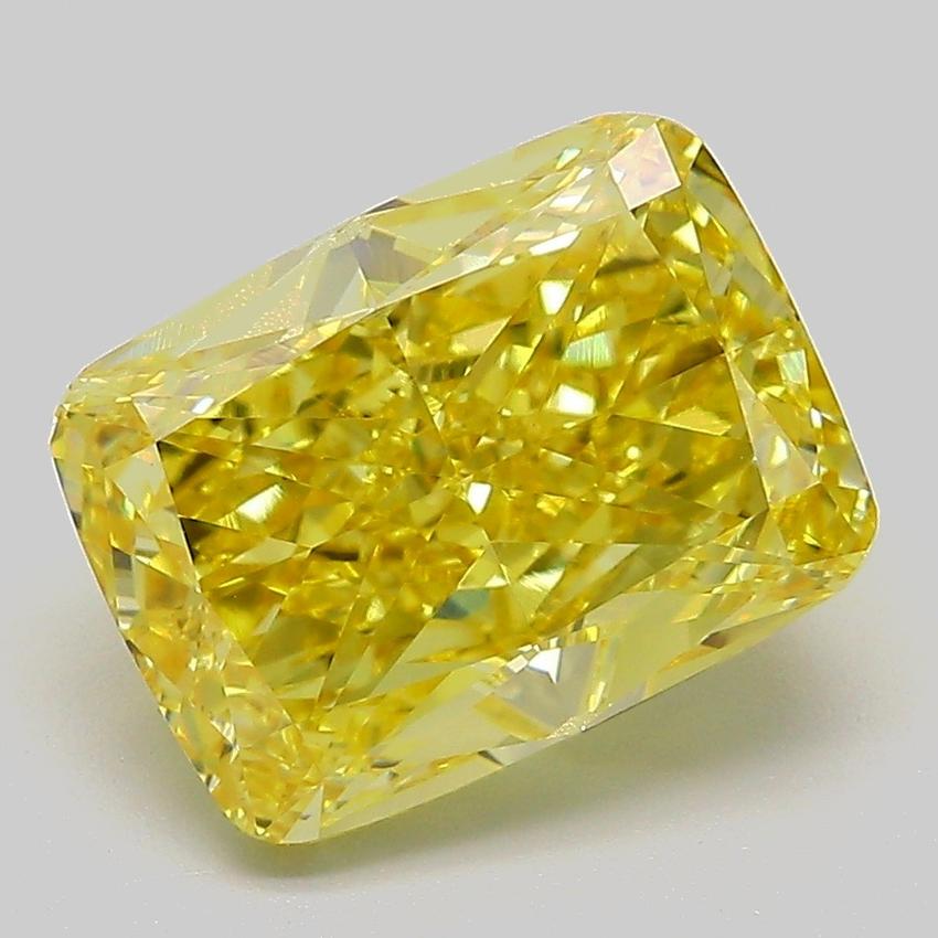 4.17 Ct. Fancy Intense  Yellow Cushion Lab Grown Diamond