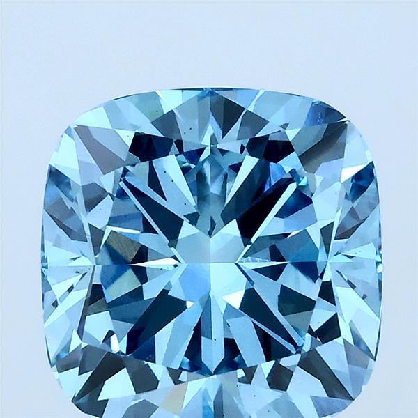 4.03 Ct. Fancy Blue Cushion Lab Grown Diamond