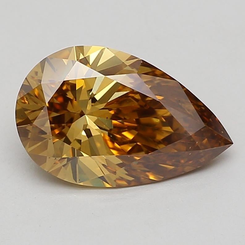 2.99 Ct. Fancy Vivid Brownish Yellow Pear Lab Grown Diamond