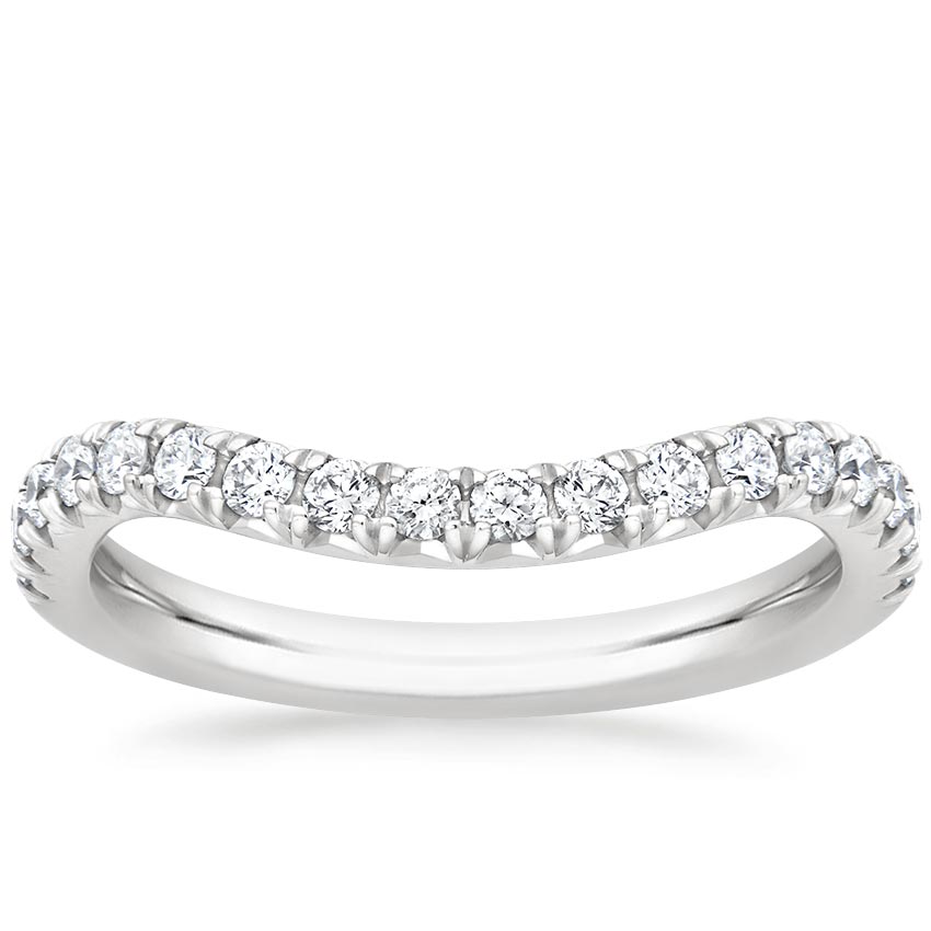 18K White Gold Curved Amelie Diamond Ring (1/3 ct. tw.), large top view