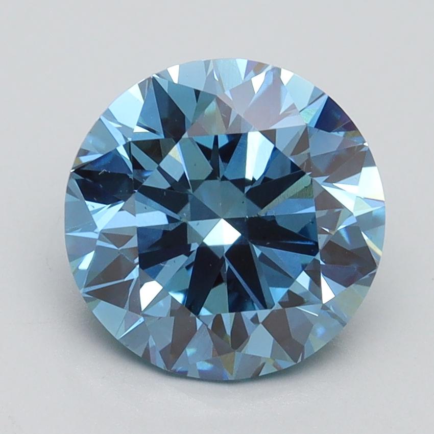 2.61 Ct. Fancy Intense Blue Round Lab Grown Diamond