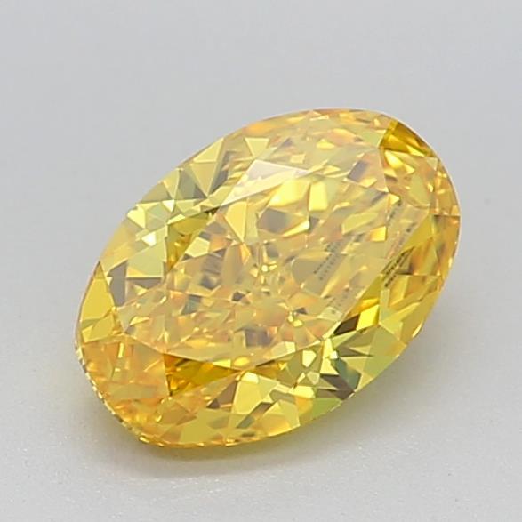 0.70 Ct. Fancy Vivid Yellow Oval Lab Grown Diamond