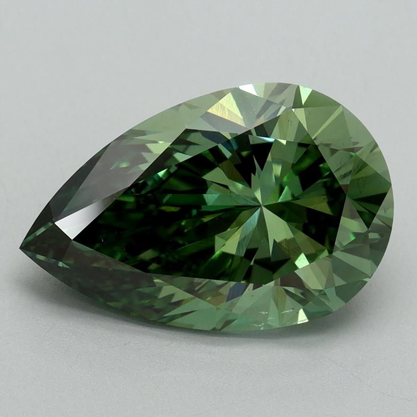 5.12 Ct. Fancy Vivid Green Pear Lab Grown Diamond