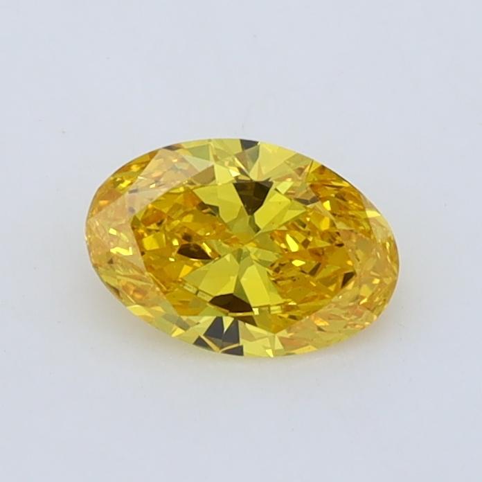 0.45 Ct. Fancy Vivid  Yellow Oval Lab Grown Diamond