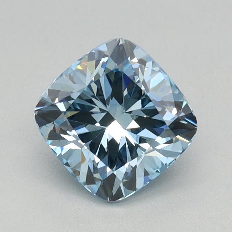 0.75 Ct. Fancy Vivid Blue Cushion Lab Grown Diamond