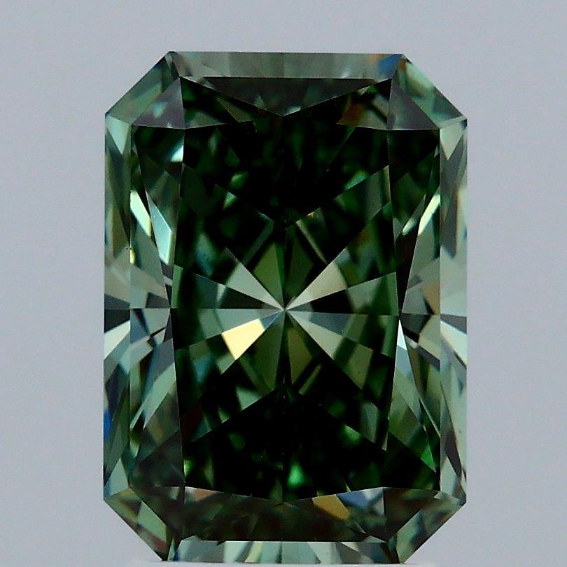 2.69 Ct. Fancy Vivid Green Radiant Lab Grown Diamond