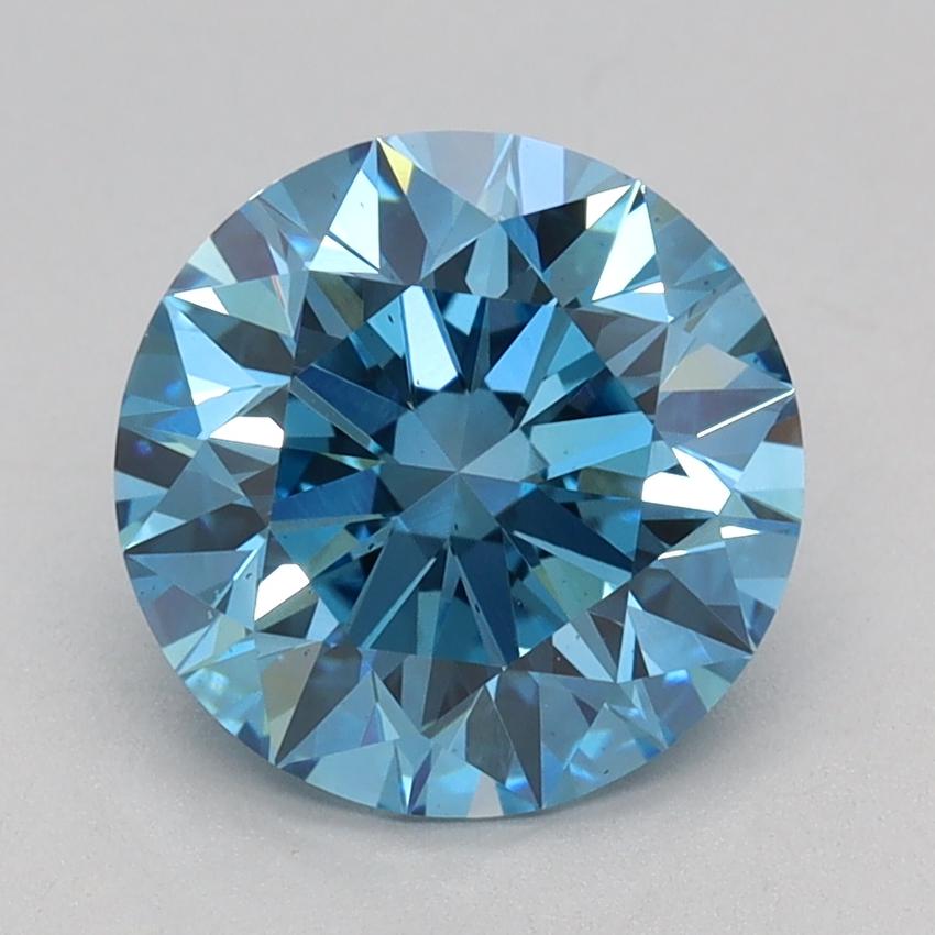 1.69 Ct. Fancy Vivid Blue Round Lab Grown Diamond
