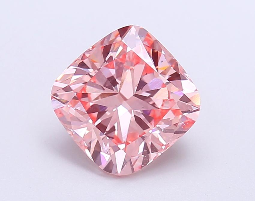 2.63 Ct. Fancy Vivid Pink Cushion Lab Grown Diamond