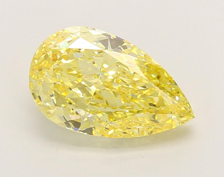 3.1 Ct. Fancy Vivid Yellow Pear Lab Grown Diamond
