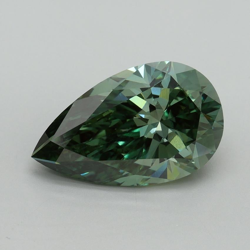 5.08 Ct. Fancy Vivid Green Pear Lab Grown Diamond