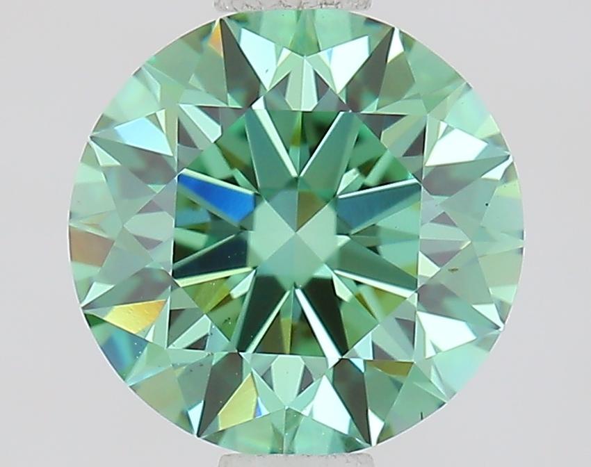 1.03 Ct. Fancy Vivid Green Round Lab Grown Diamond