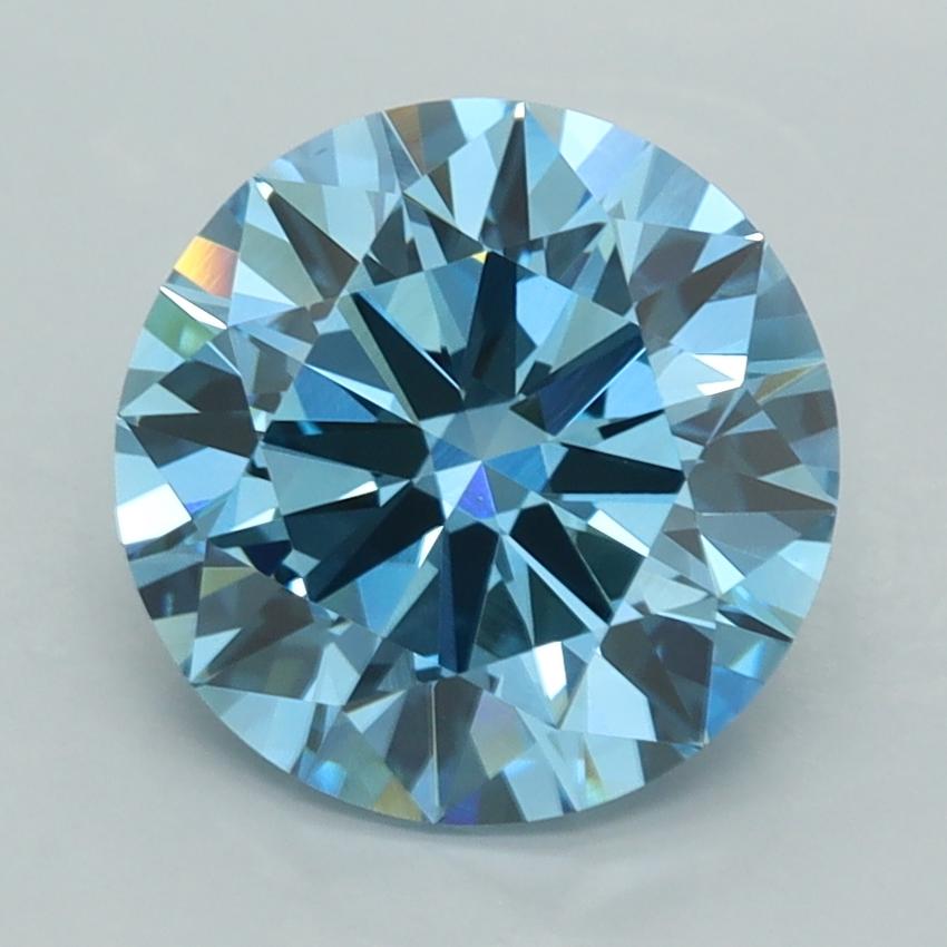 3.00 Ct. Fancy Vivid  Blue Round Lab Grown Diamond