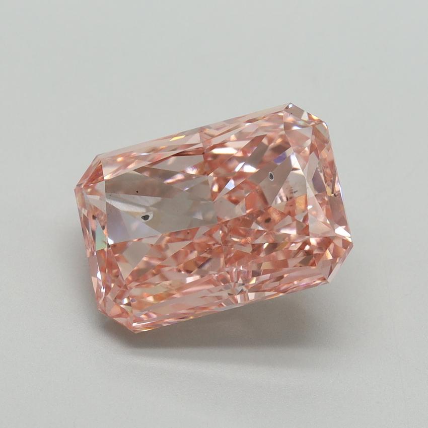 6.03 Ct. Fancy Vivid Pink Radiant Lab Grown Diamond