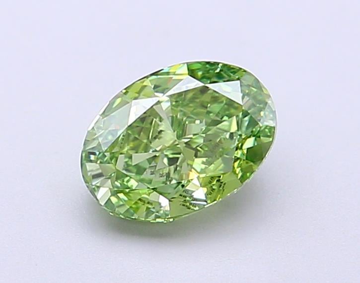 1.02 Ct. Fancy Vivid  Green Oval Lab Grown Diamond