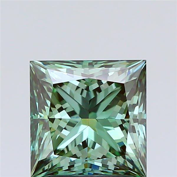 2.04 Ct. Fancy Intense Bluish Green Princess Lab Grown Diamond