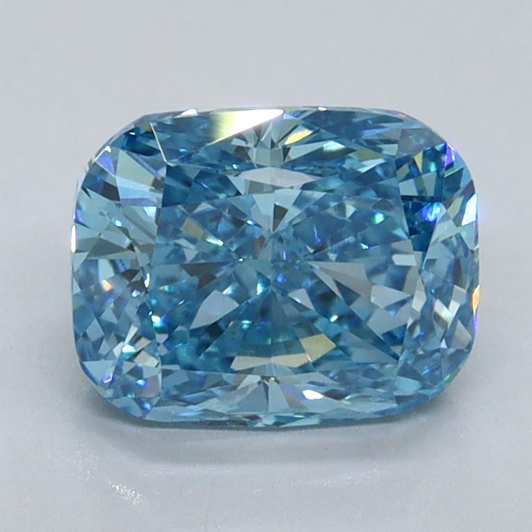 1.80 Ct. Fancy Vivid Malibu Blue Cushion Lab Grown Diamond